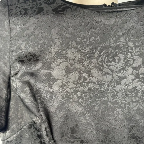Lulus Cocktail Power Black Floral Embossed Satin Mini Dress - Picture 3 of 10